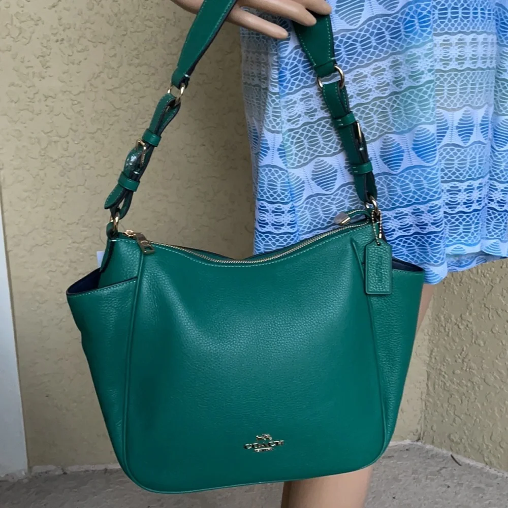 COACH Rori Shoulder Bag COLOR: Gold/Bright Jade - Picture 13 of 16